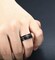 Men's wedding band, rose gold strip, black hammered tungsten carbide ring, gift for him, men's wedding ring, black ring, comfort fit ring product 9